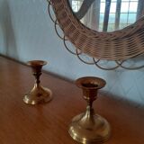 Pair of brass candle holders
