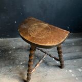 Half moon wooden milkman stool