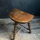 Half moon wooden milkman stool