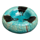 Twentieth century ceramic ashtray decorated with animals on a blue background