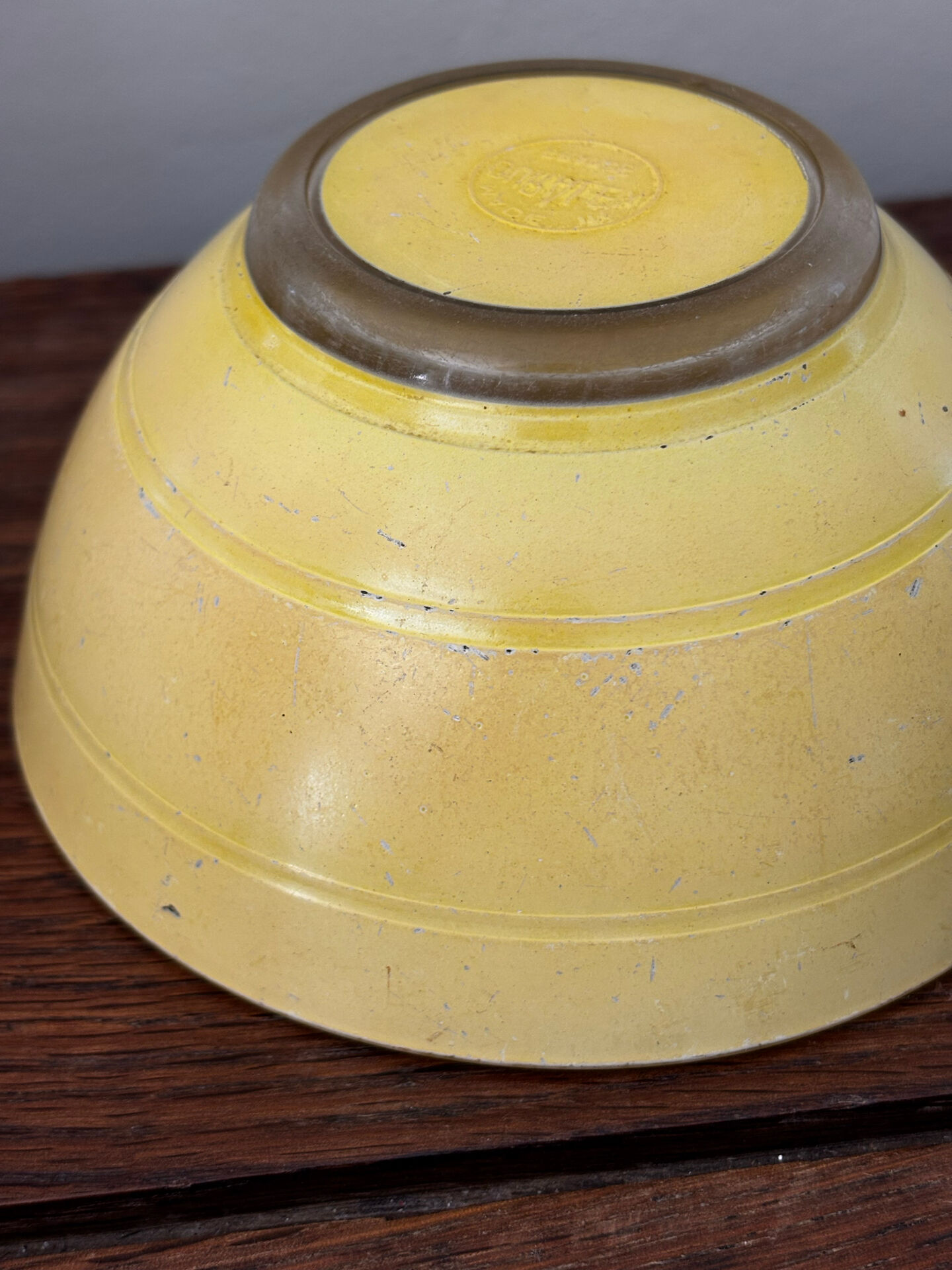 Vintage yellow glass bowl Duralex
