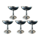 Set of 5 modernist dessert bowls in heavy stainless steel – In the style of