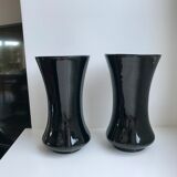 pair of black opaline vases early twentieth century