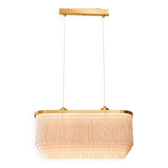 Hans Agne Jakobsson Silk fringe & brass pendant model T607, circa 1960.