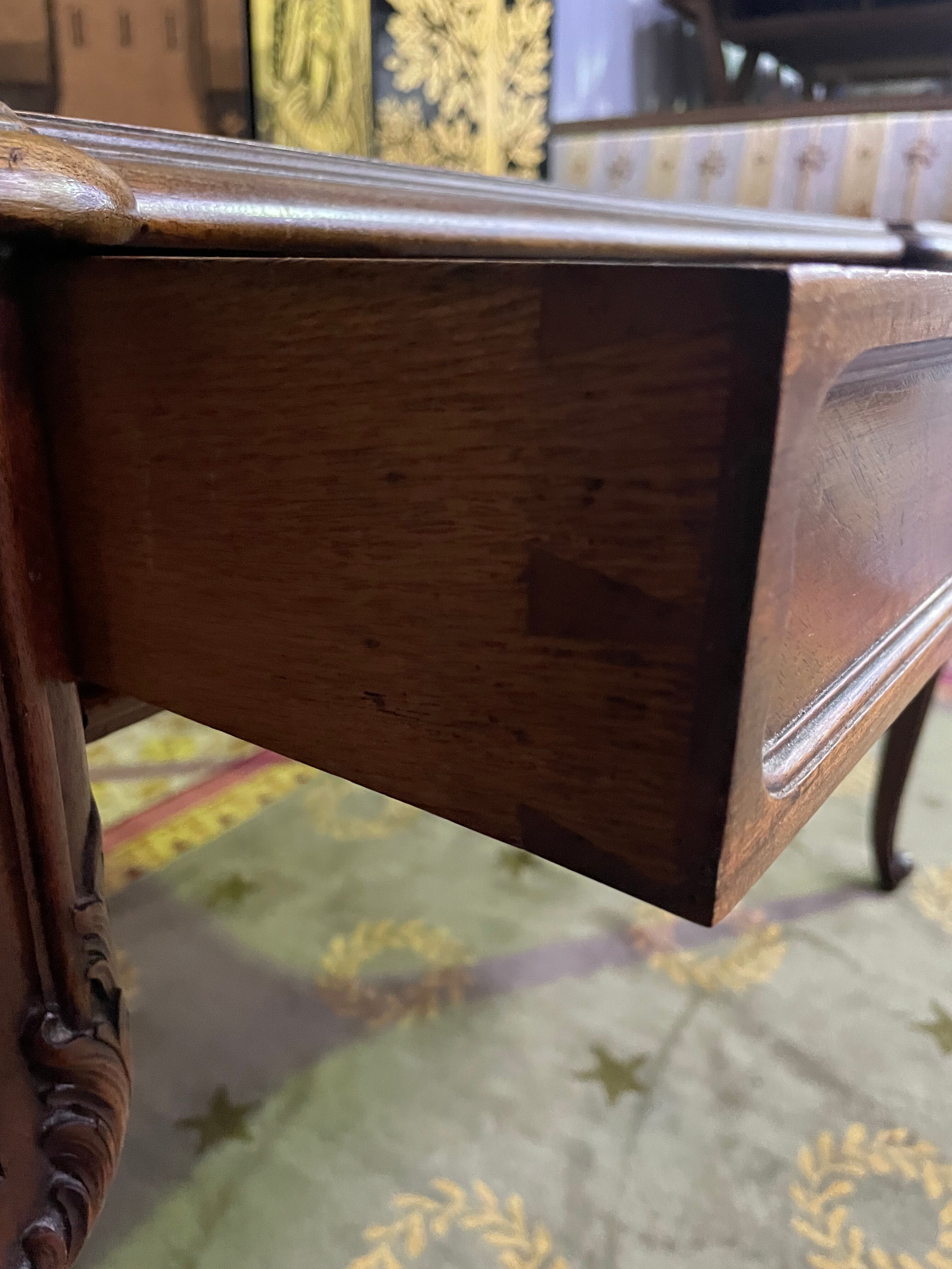 Louis XV walnut style flat desk