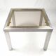 Suite of 5 coffee tables in chrome metal, brass, smoked glass. around 1970