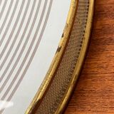 Metal ceiling pendant lamp, made of glass and metal, German mid-century modern style, 1960s.