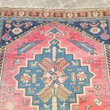 Tapis d'orient fait main de couloir caucasien ancien Kazak  3,09 x 1,52 m