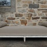 Daybed - Louis XVI style bench, reupholstered in linen