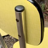 Chaises Formica jaune  pieds compas 1950