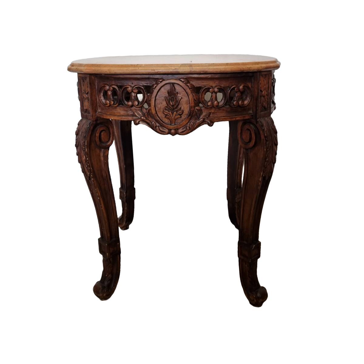 Louis XV Style Side Table With Marble Top, 1970s