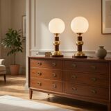 A pair of Art Deco table lamps from around 1950, Poland.