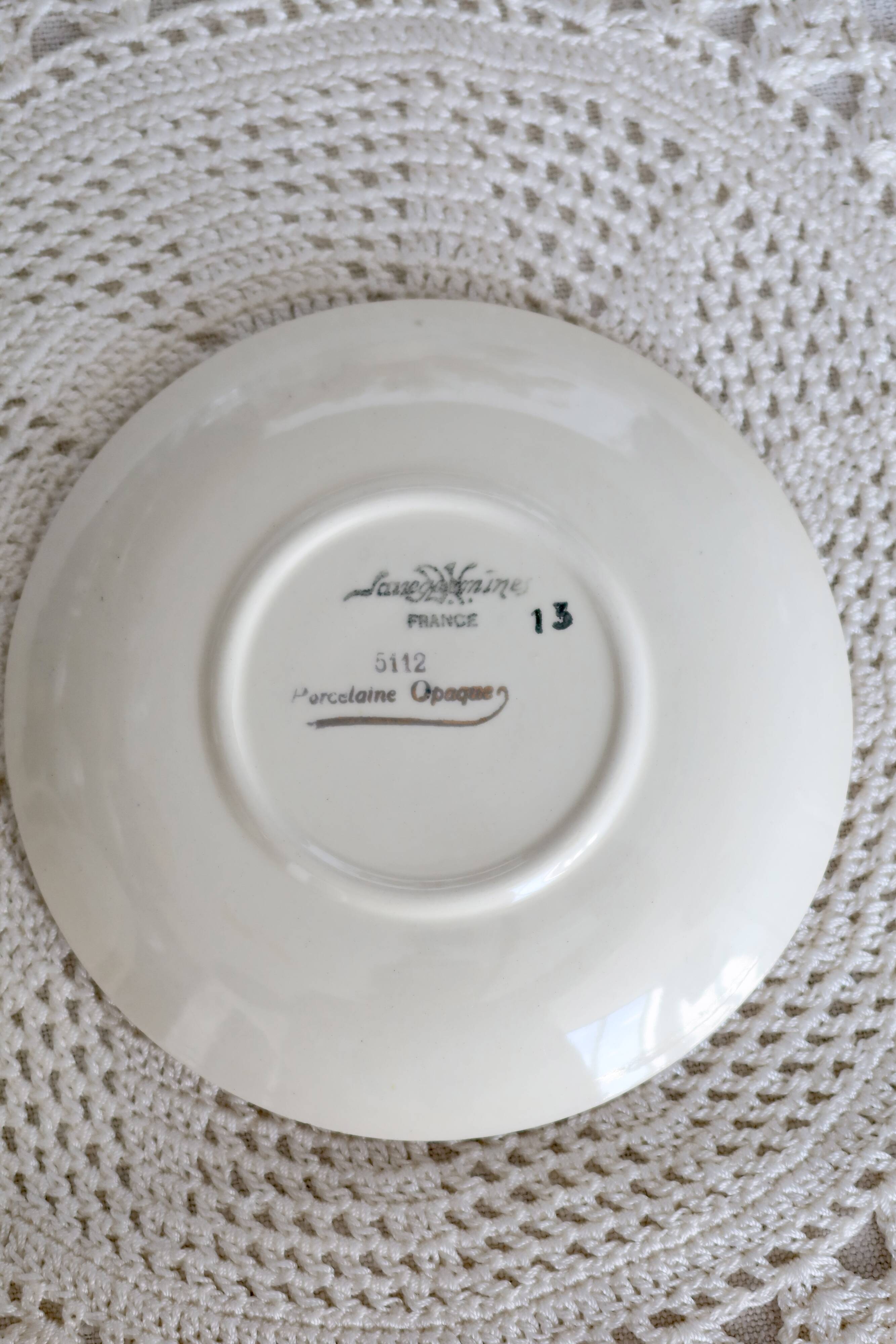 Vintage Sarreguemines earthenware cup and saucer – Floral decoration