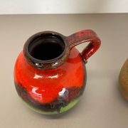 Ensemble de deux vases de lave grasse en poterie « Multi-Color » par Scheurich, Allemagne, années 1970