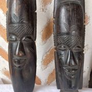 Paire de masques aficains vinatge 1960