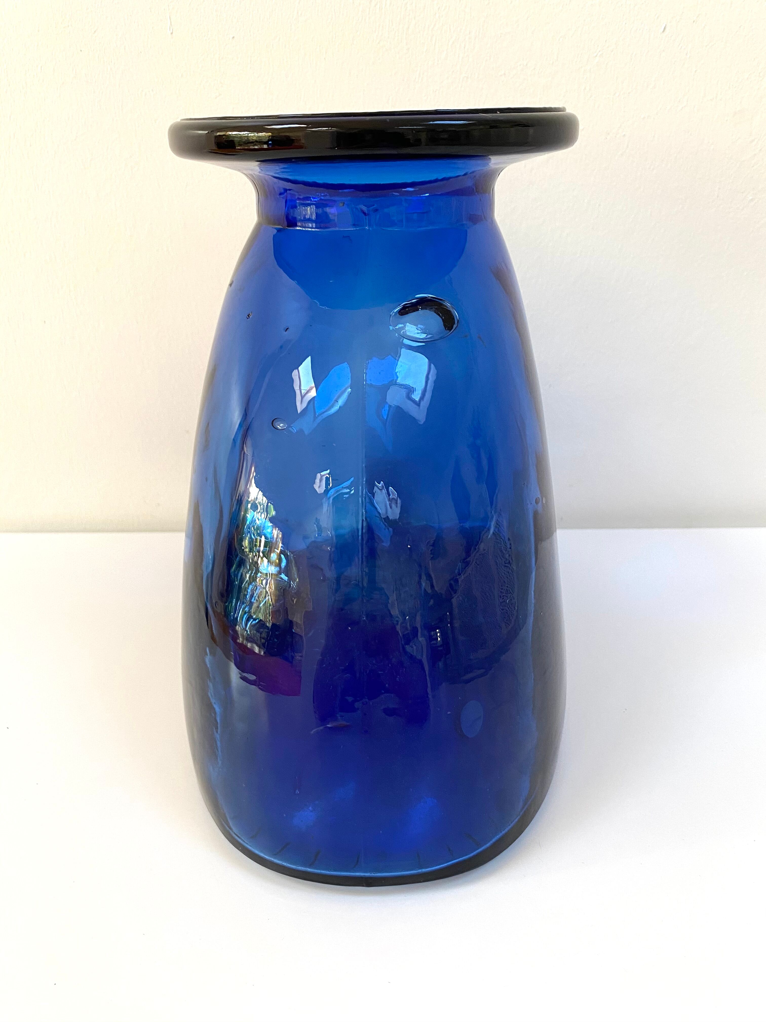 Vintage cobalt blue glass vase