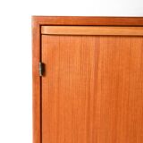 Scandinavian teak sideboard with drawers and hidden desk