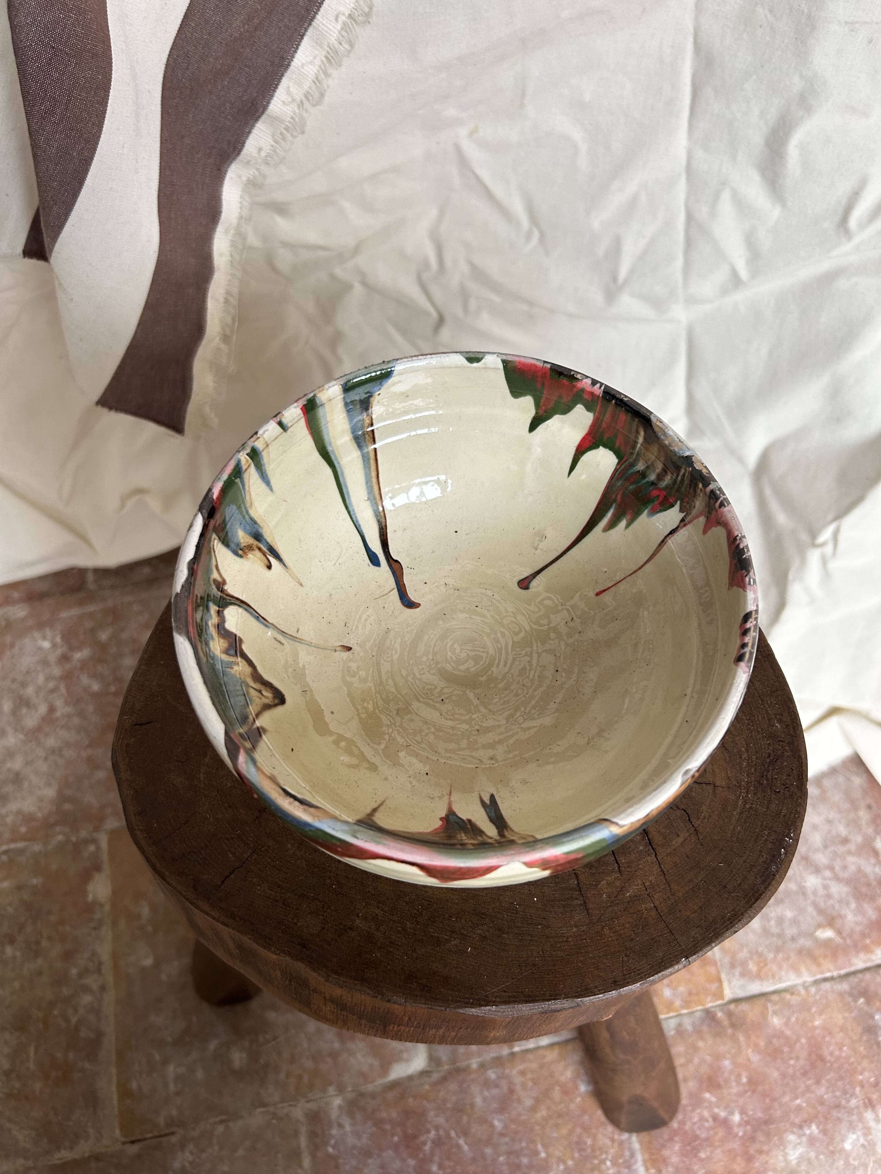 Painted terracotta bowl