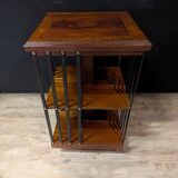 Revolving bookcase in mahogany and marquetry