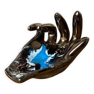 Vallauris iridescent ceramic hand emptier