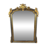 Grand Miroir à Fronton En Bois Sculpté Et Doré, Style Napoléon III