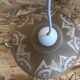 Old pair suspension vianne molded glass + decor + vintage white thread