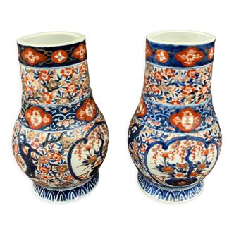 Paire de vases porcelaine imari japon fin XlXeme début XXeme