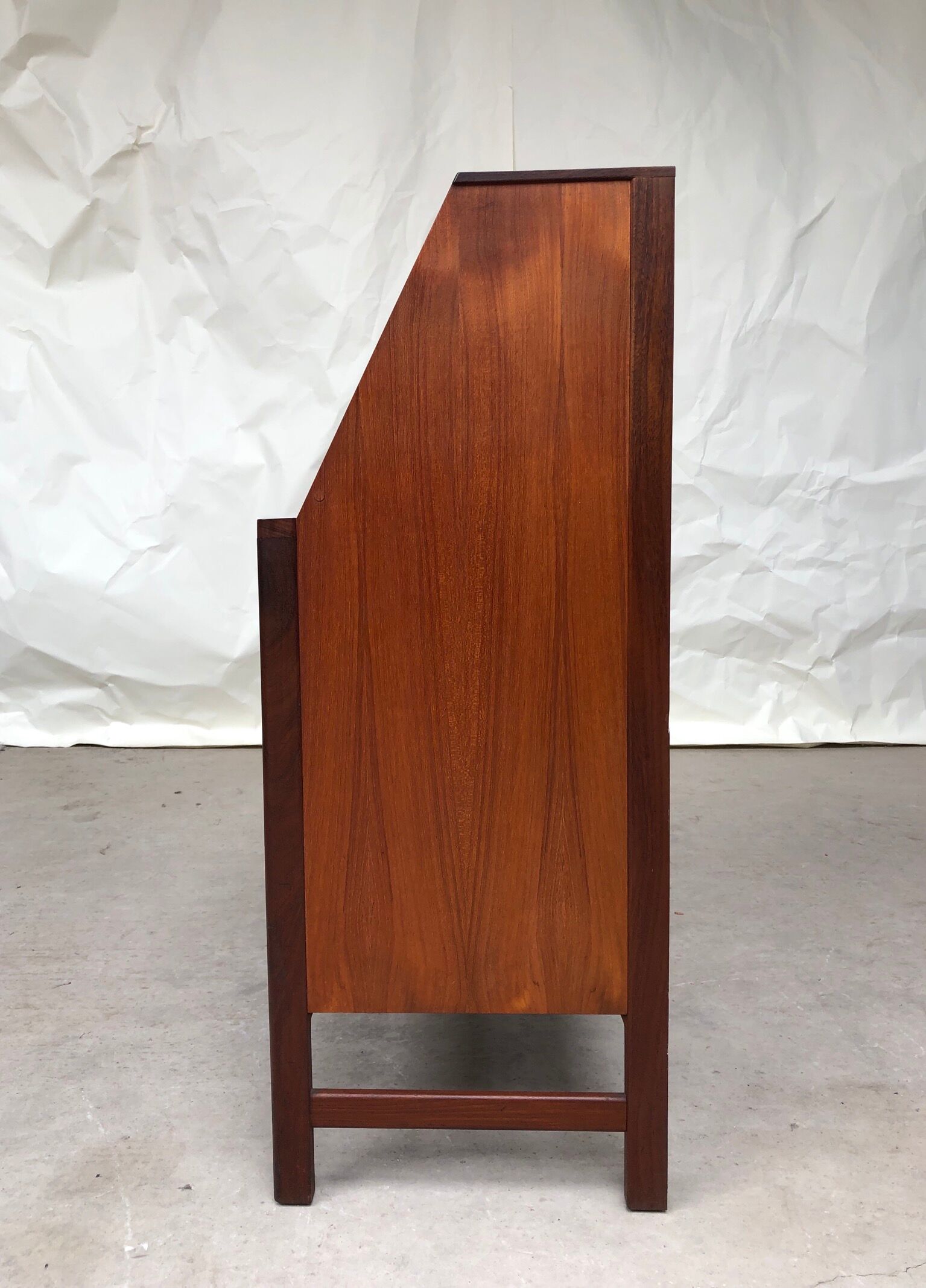 Vtg Mid Century Teak Bureau Chest Drawers Sideboard Desk Scandinavian Danish