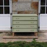 Renovated vintage Scandinavian chest of drawers – Lizard Green Pure & Paint