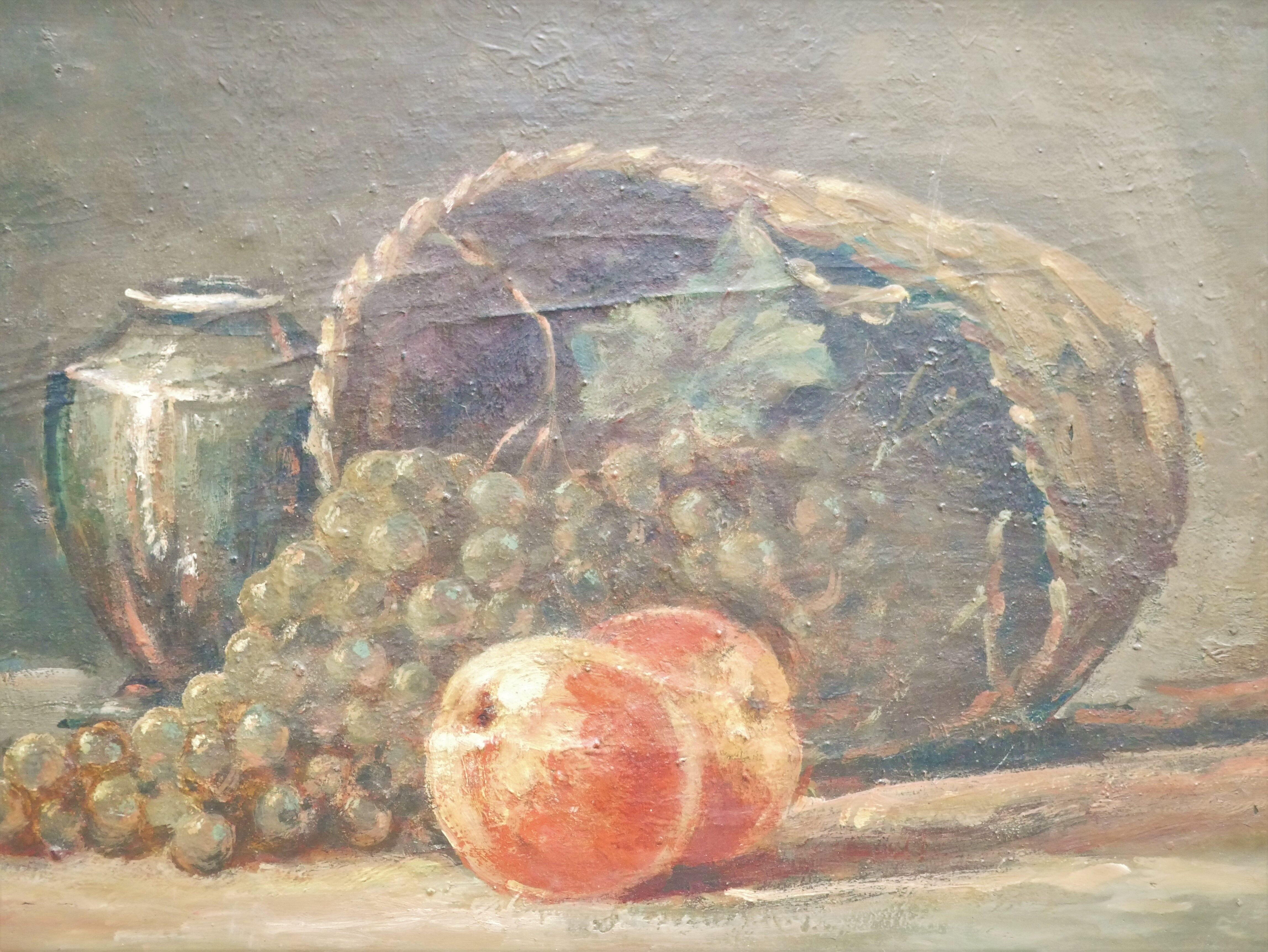 Old painting, still life, oil on panel