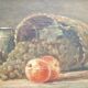 Old painting, still life, oil on panel