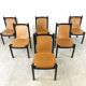 Vintage italian sling leather dining chairs, 1960s
