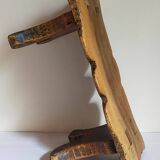 Old footstool in solid wood 19th century