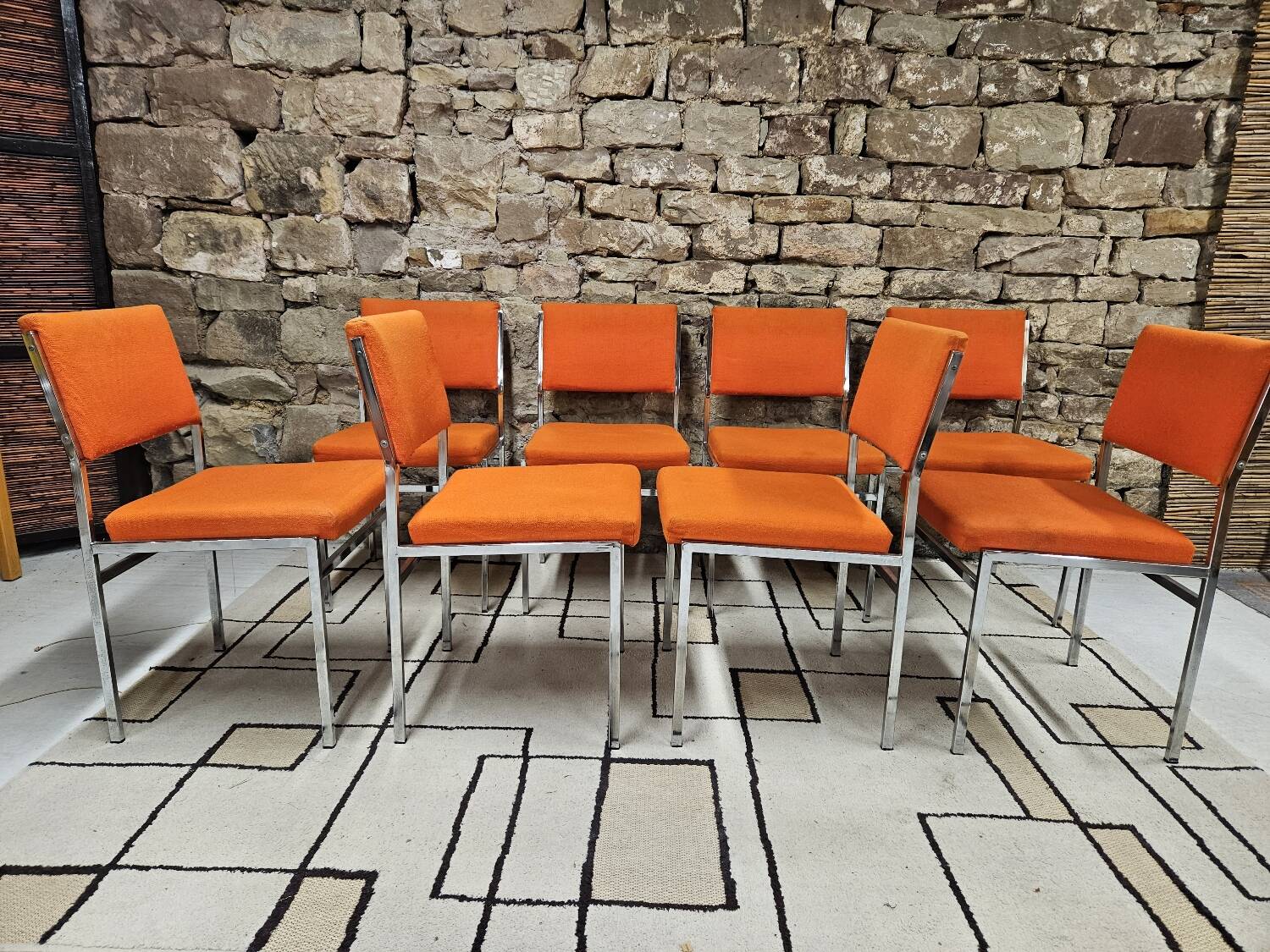 Lot de 8 chaises fauteuil 1970"