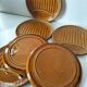 Set of 6 asparagus barbotine plates