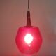 Mid century glass and teak pendant lamp, 1970s