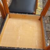 6 scandinavian chairs vintage beech and skai