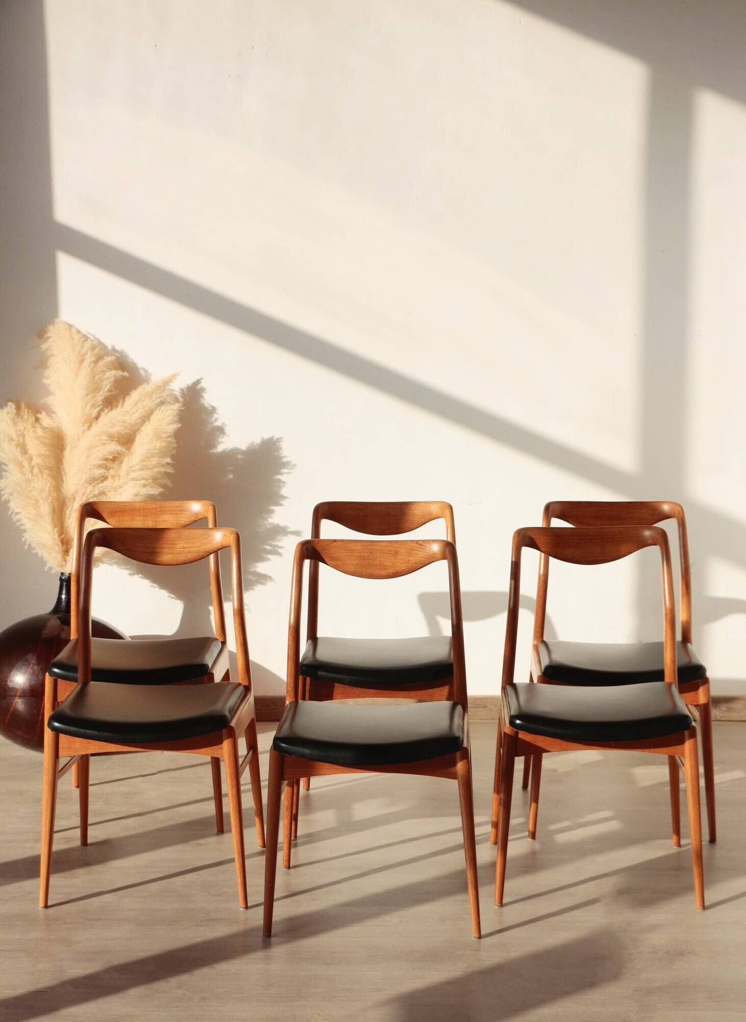 Set of 6 Vintage Scandinavian Teak Chairs – 1960s