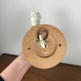 Scandinavian wooden wall light duo, beech, minimalist 1980