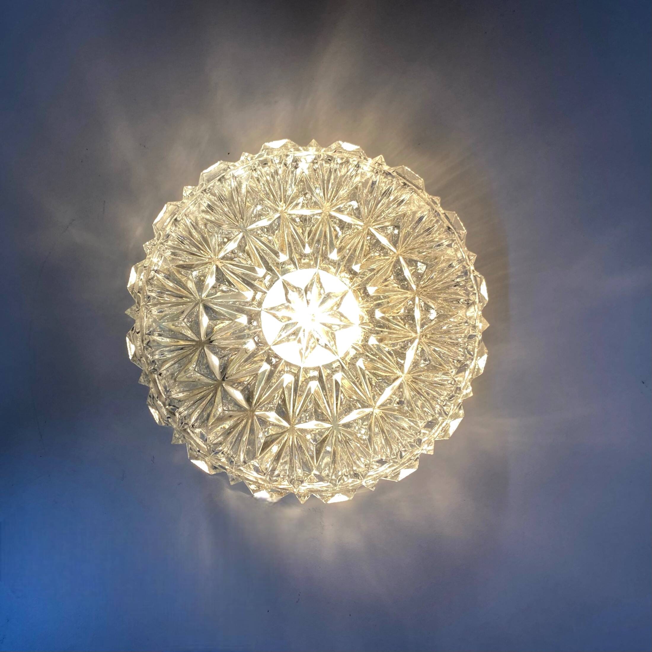Minimalist glass ceiling wall light 1970 1980 seventies eighties Erco LAMP-7199