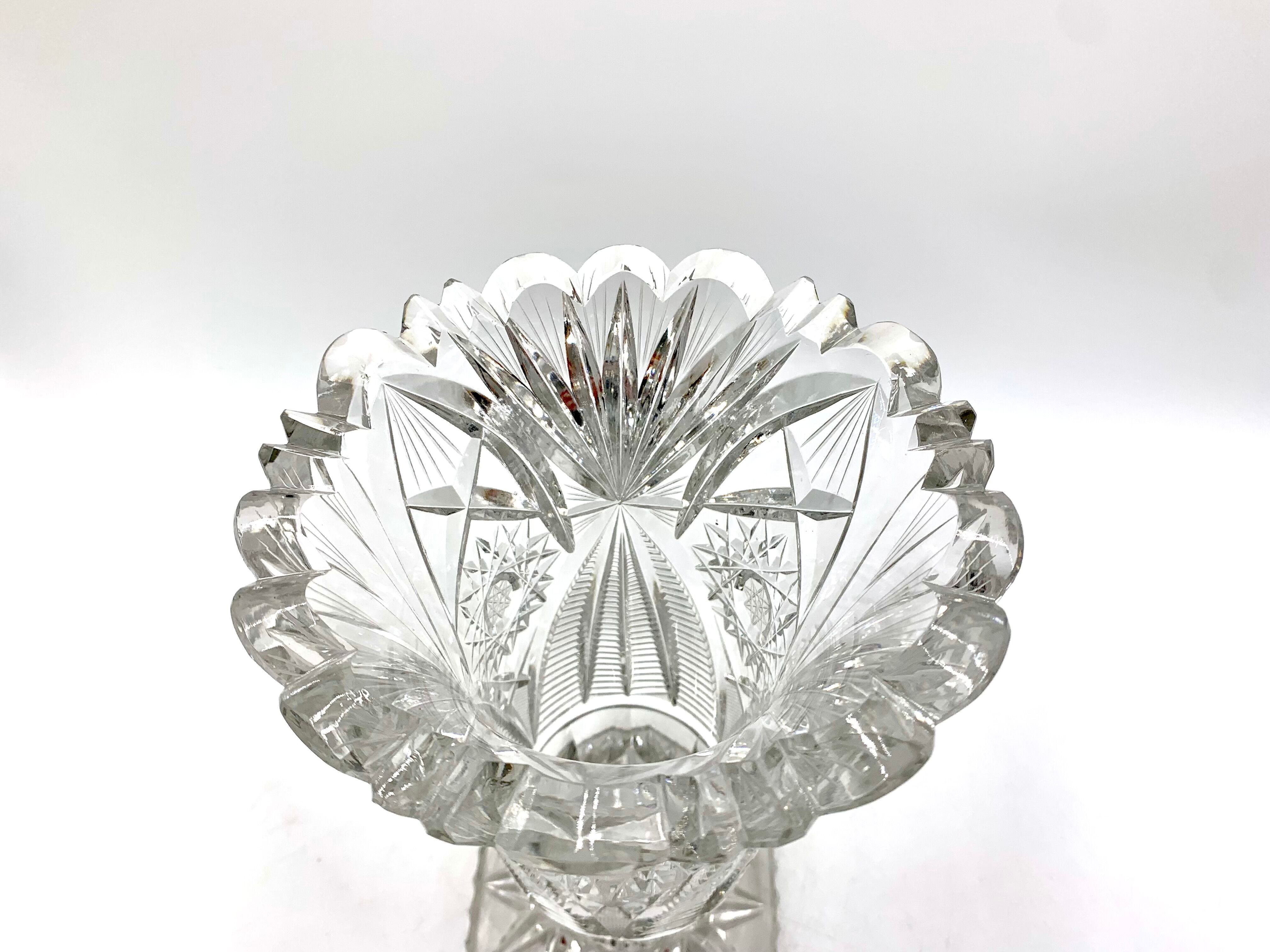 Midcentury Crystal Vase, Poland, 1960