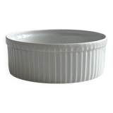 Pillivuyt white hollow dish, white porcelain dish, pie dish.