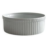 Pillivuyt white hollow dish, white porcelain dish, pie dish.