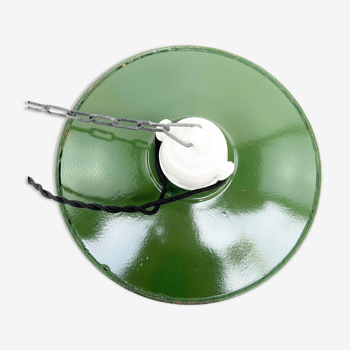 Hanging green white emaillee old diameter 24 cm superb porcelain socket