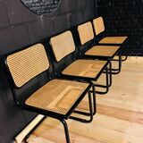 Set of 4 chairs black model B32 design by Marcel Breuer