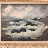 Oil on canvas by Marcel Bouyeron, circa 1940