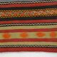 6x11 Pumpkin Orange Striped Turkish Vintage Kilim Rug, 182x320Cm