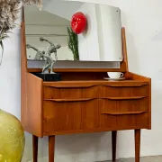 Teak dressling table, Denmark, 1960s–70s, vintage, mid-century modern