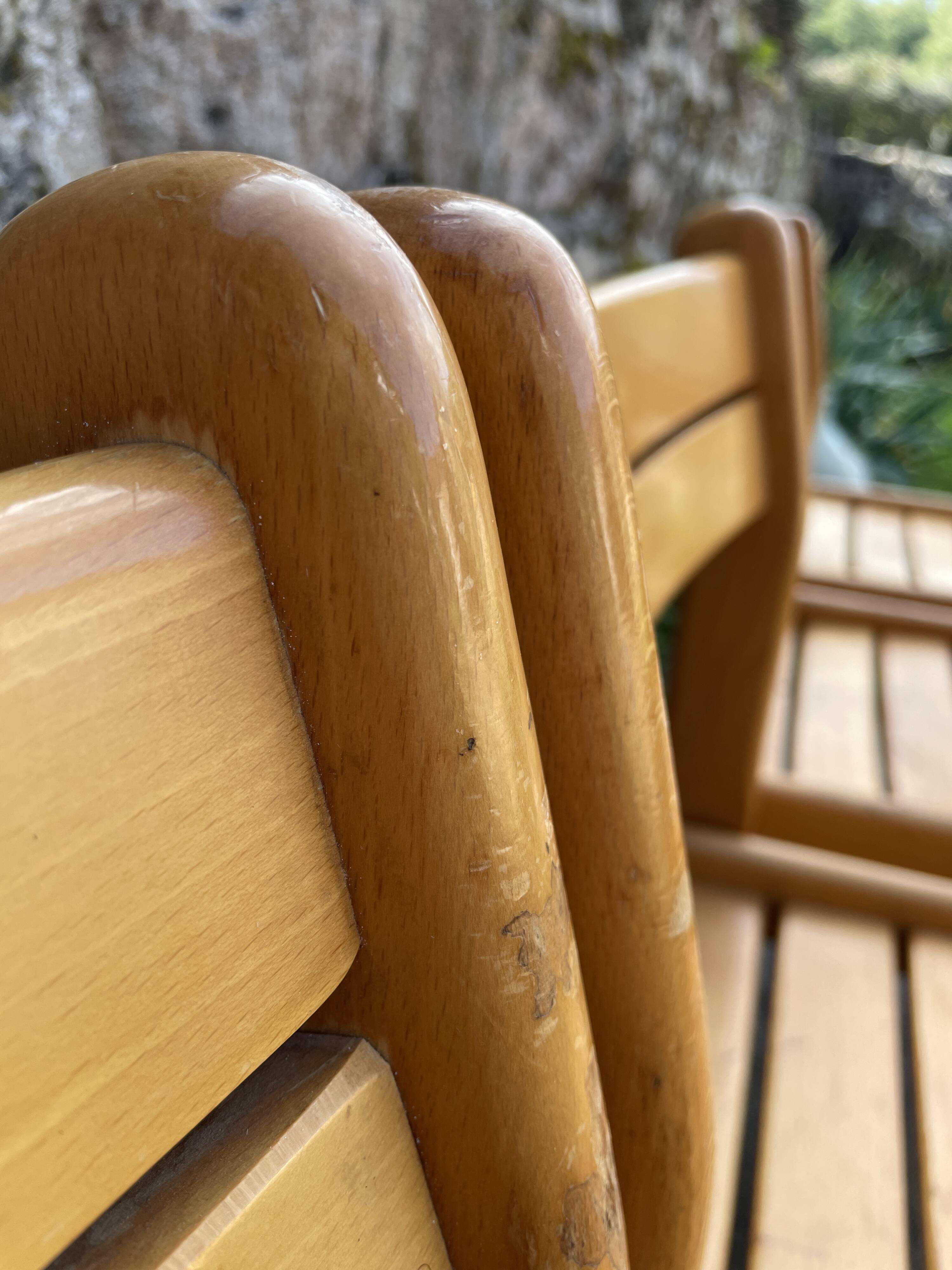 Suite of 8 solid beech chairs