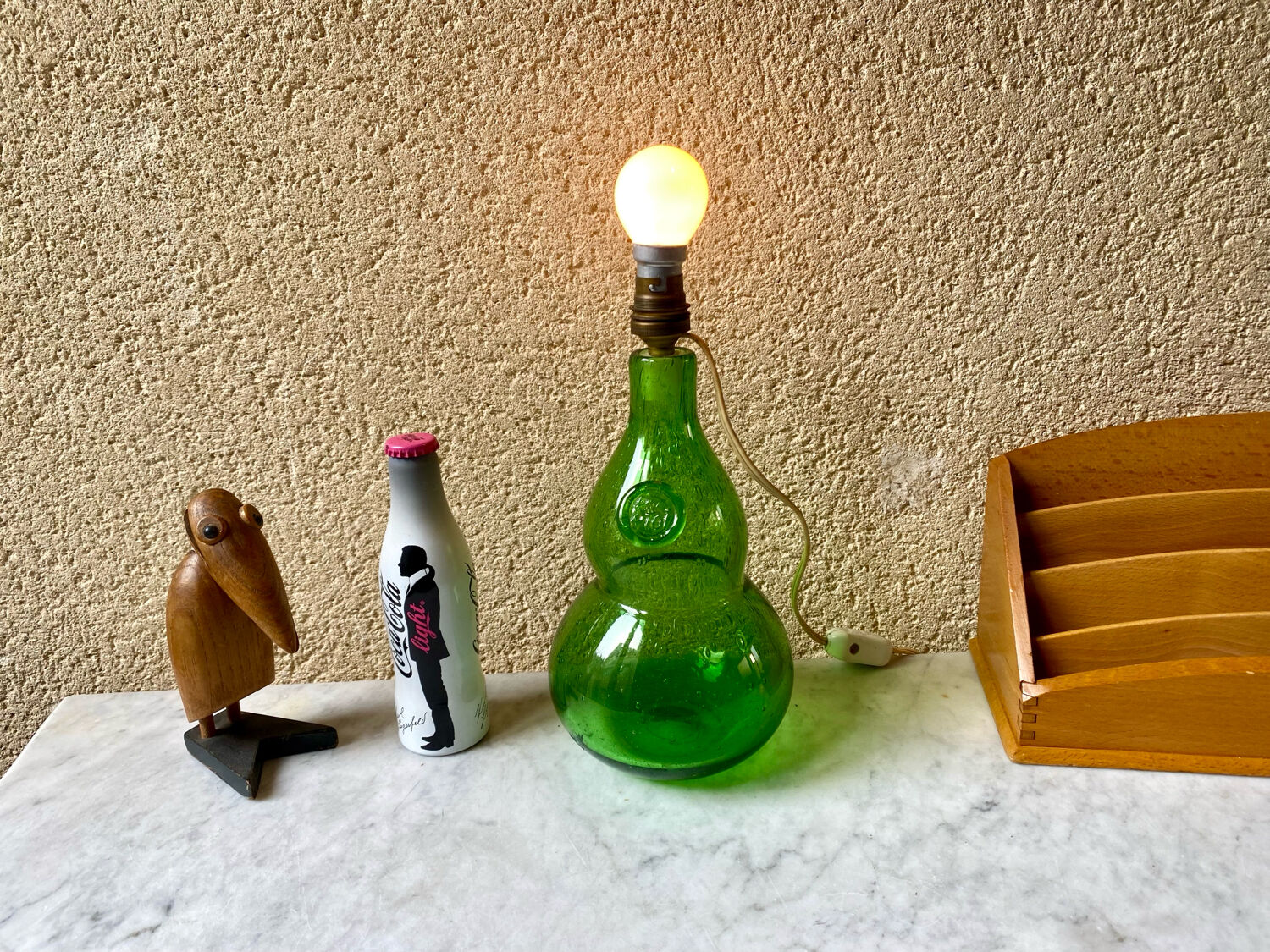 Blown glass rabbit's foot from Biot, France, vintage design from the 1960s.